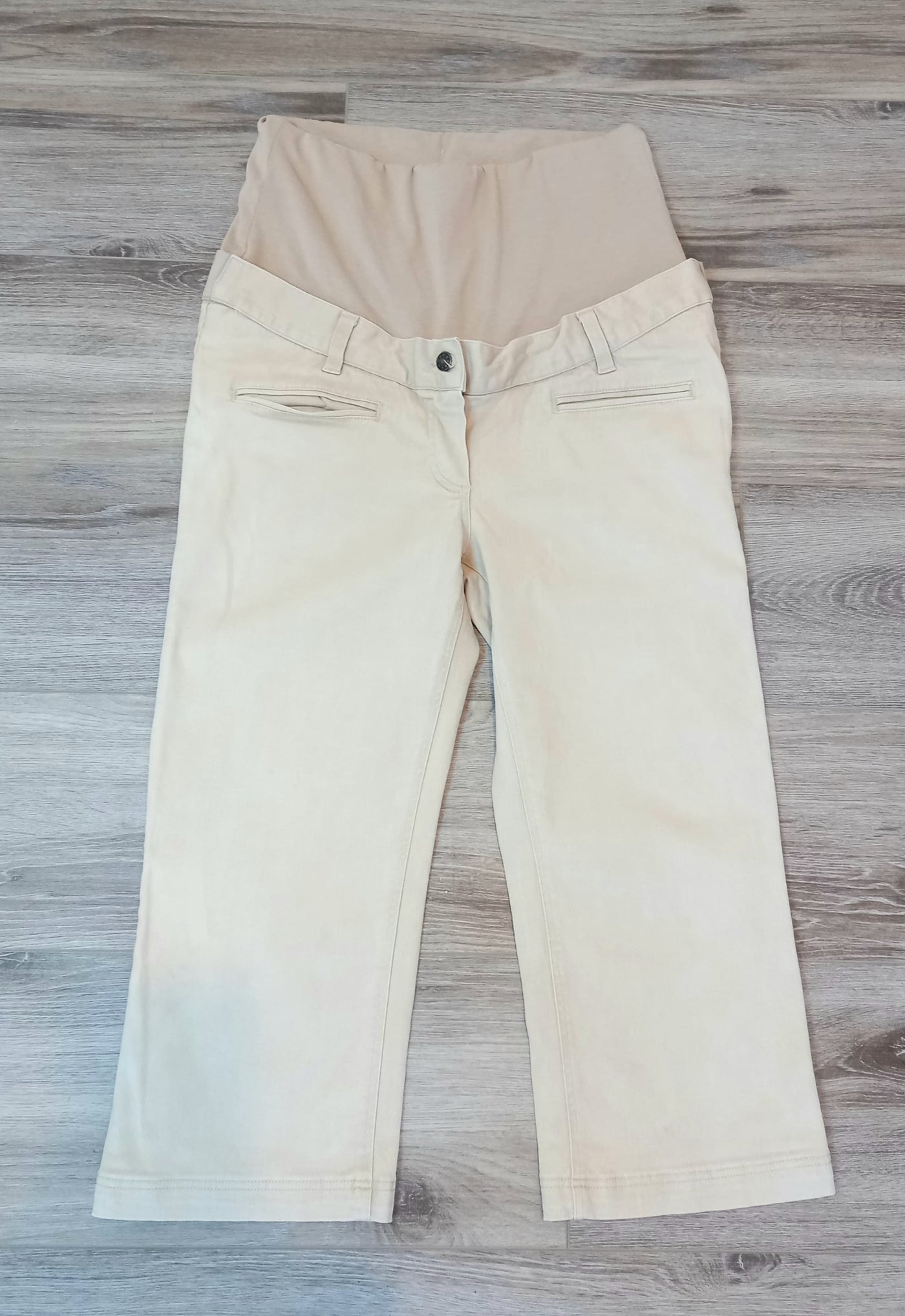 Jojo Maman Bebe Beige Cropped Overbump Trousers - Size 8