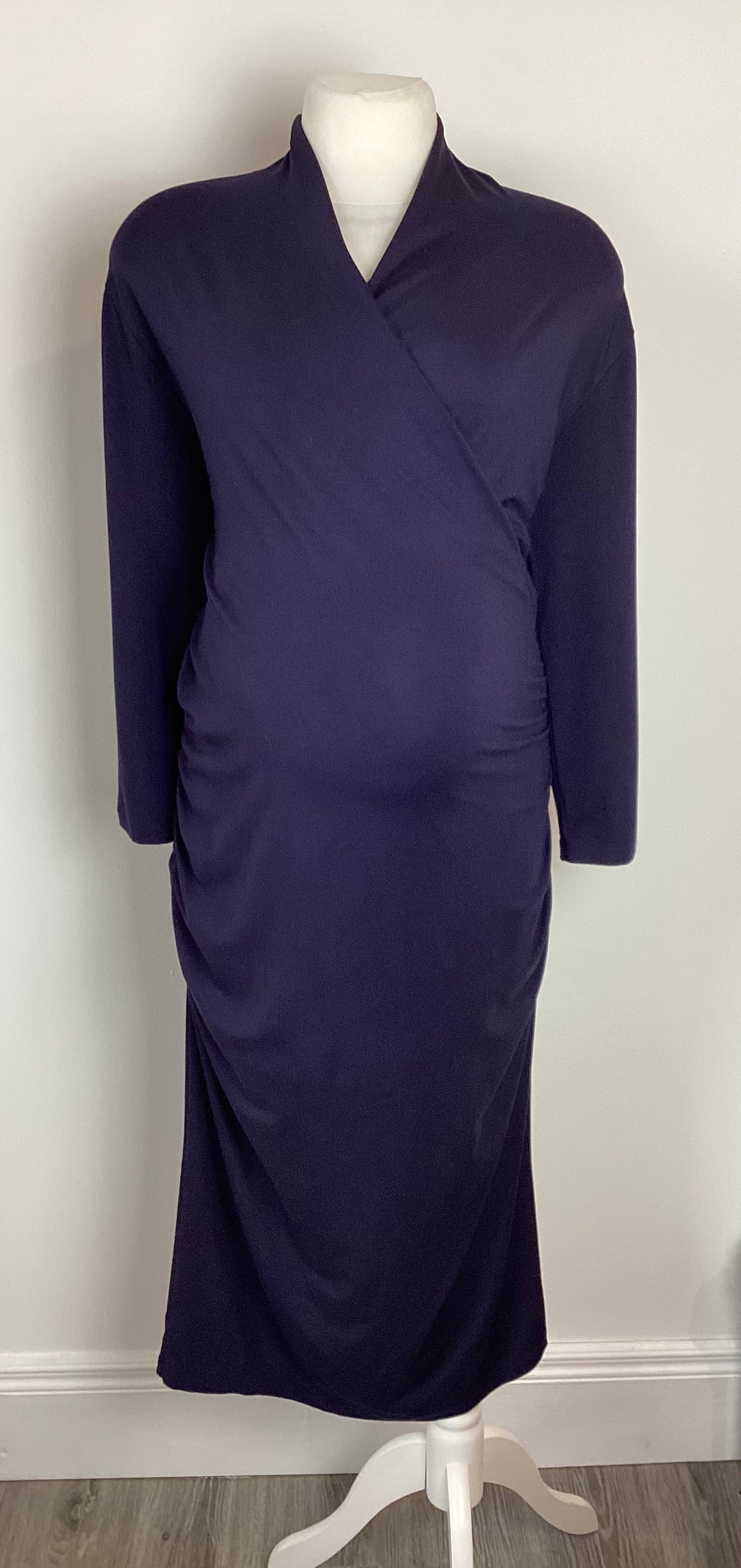 Isabella Oliver navy long dress 3/4 length sleeve - Size 4 (Approx UK 14/16)
