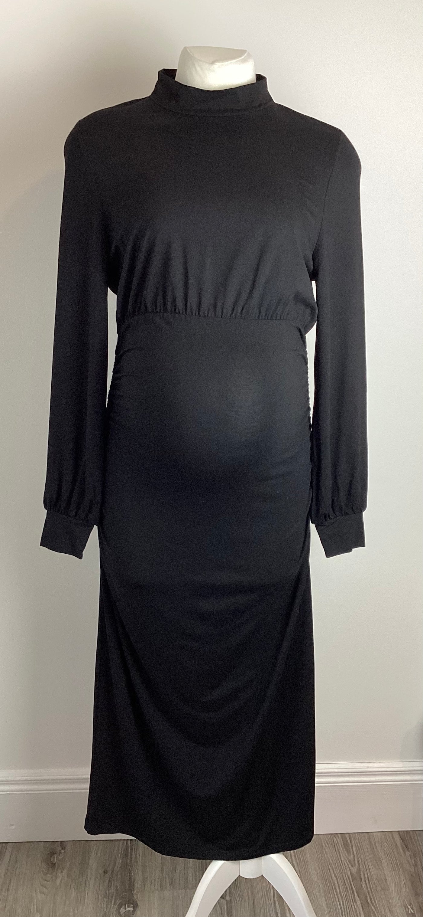 Isabella Oliver Black long sleeved polo neck dress - Size 2 (Approx UK 10/12)