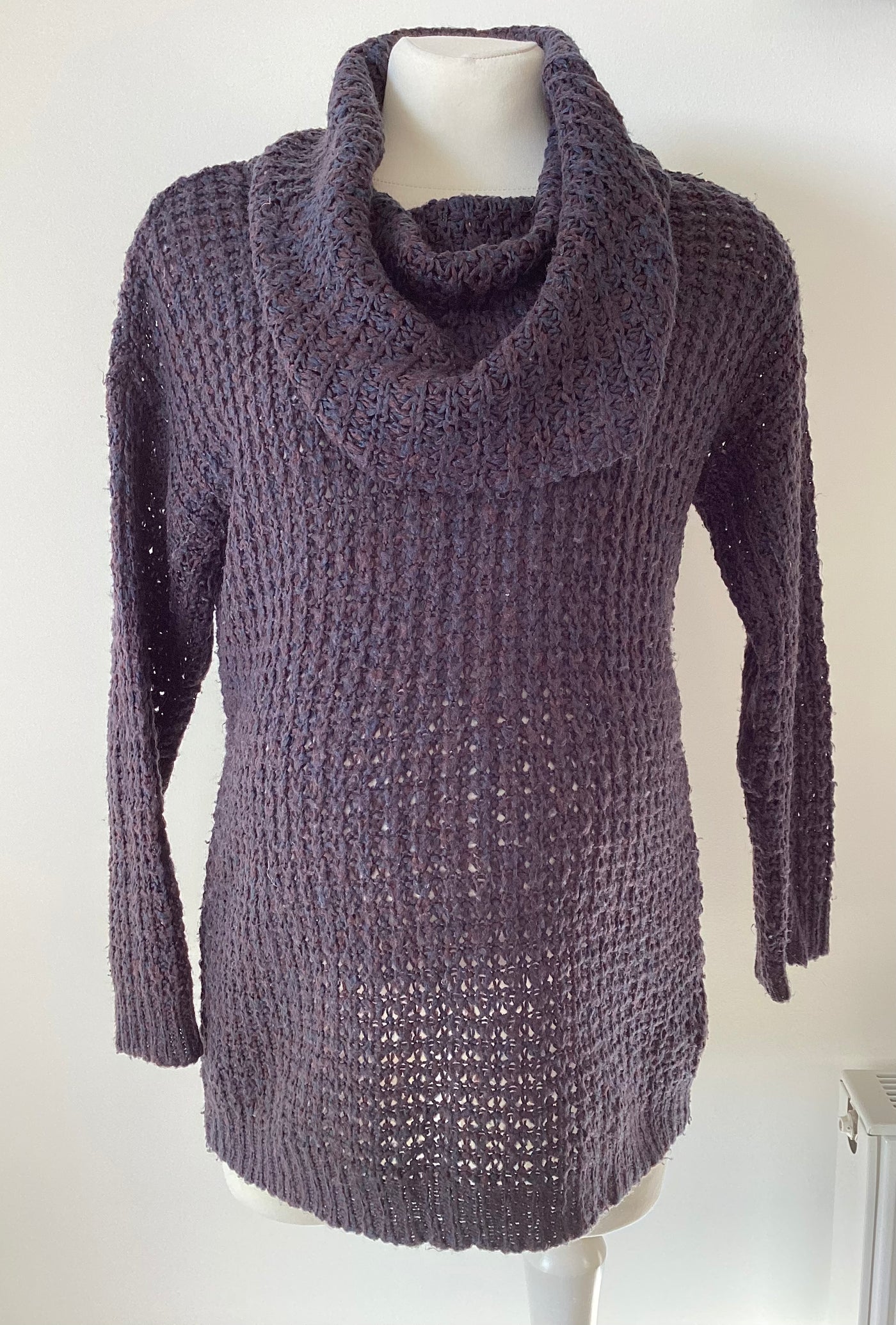 Mamalicious dark purple knitted roll neck jumper - Size M (Approx UK 10/12)