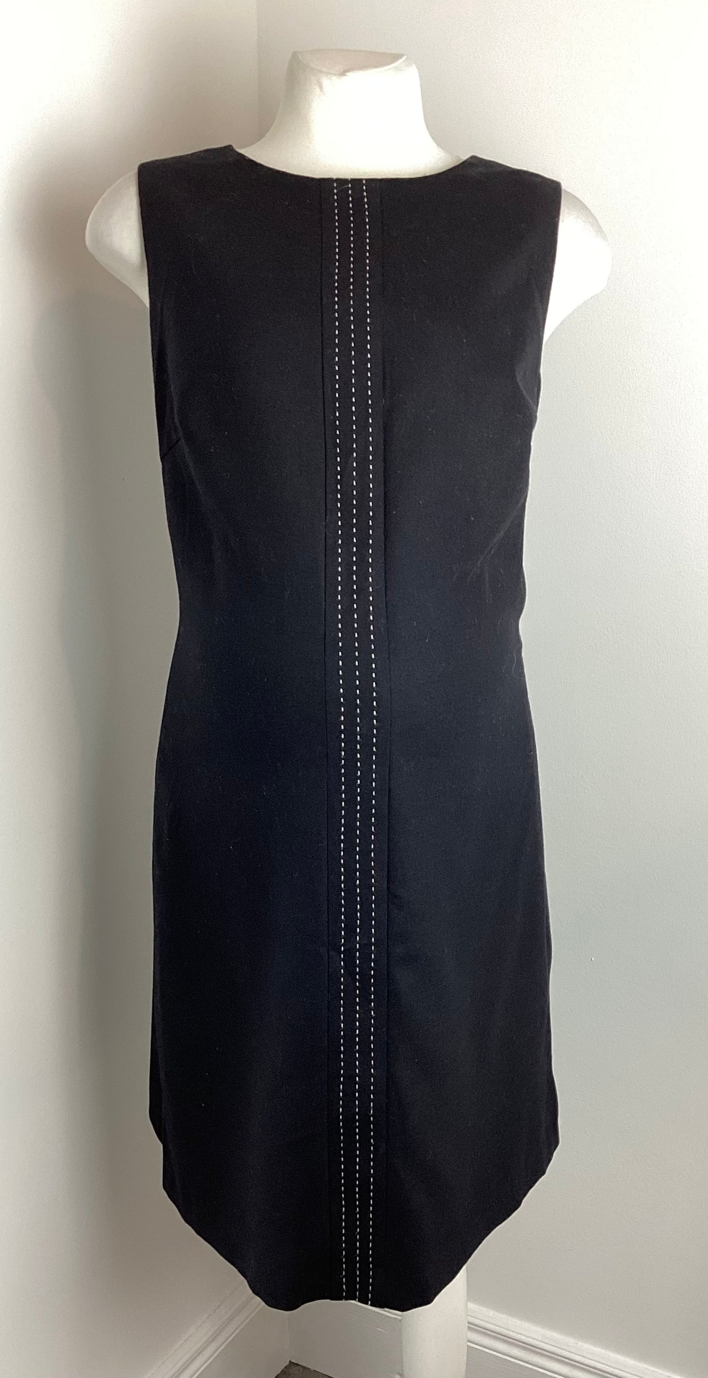 Boden Black sleeveless dress with white stitching - Size 14R